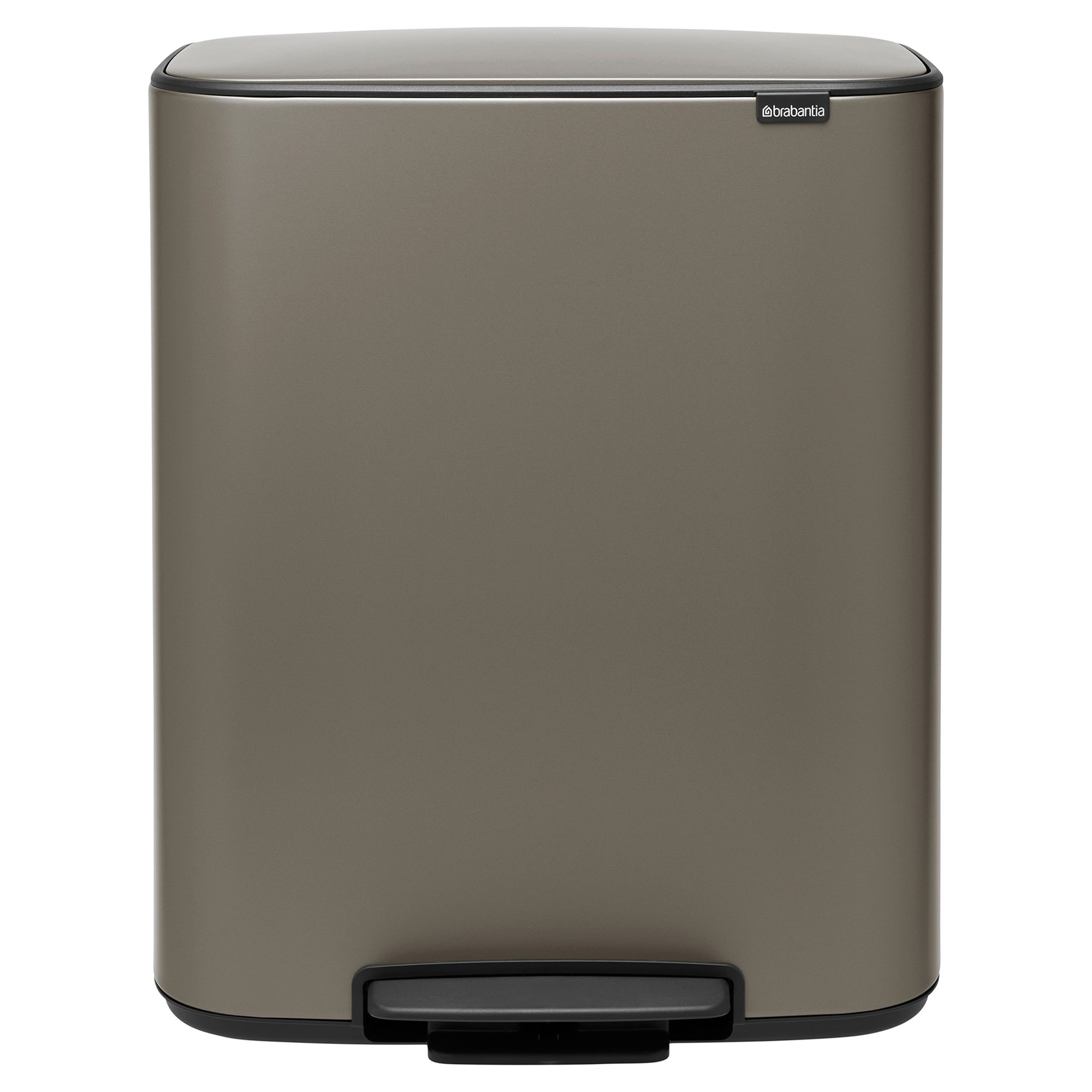 Brabantia BO Pedal Waste Bin, 60 Litre, Platinum