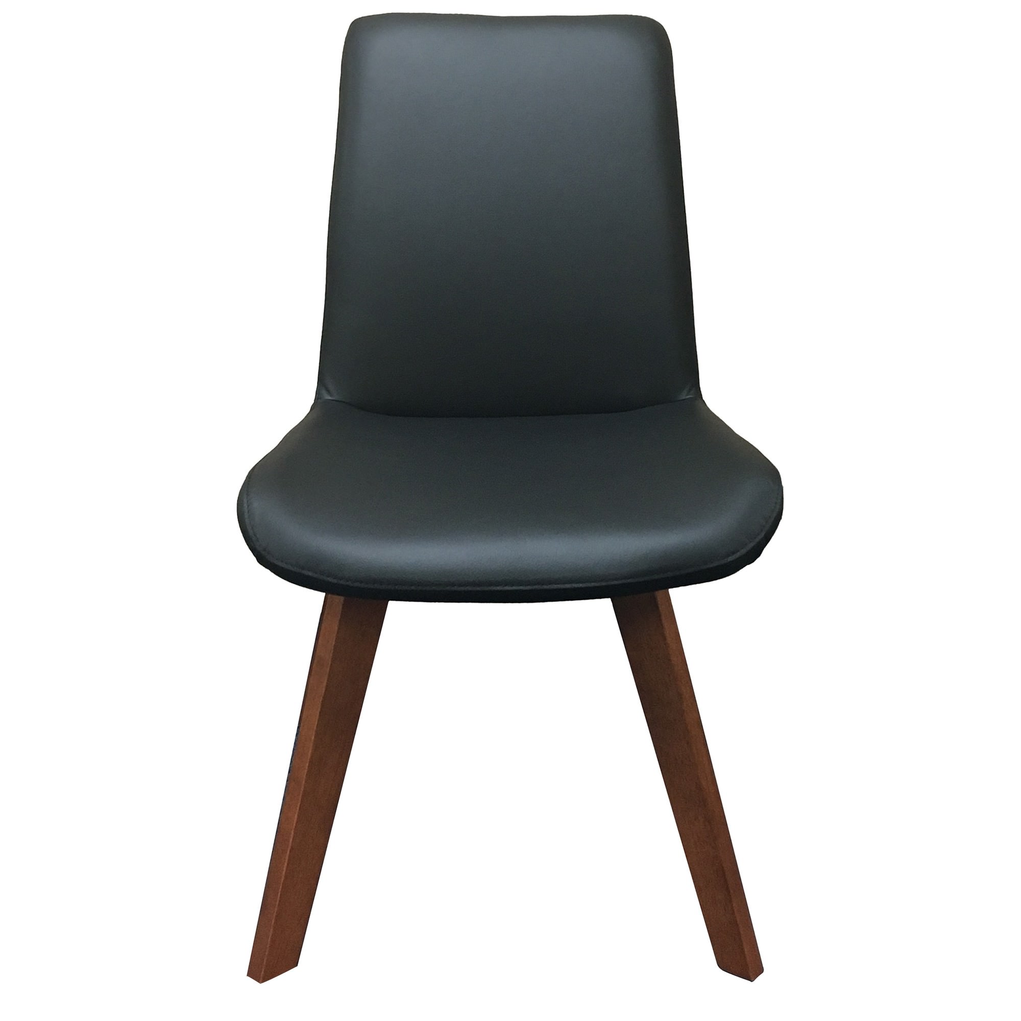 Soho Swivel Leather Dining Chair, Black / Blackwood