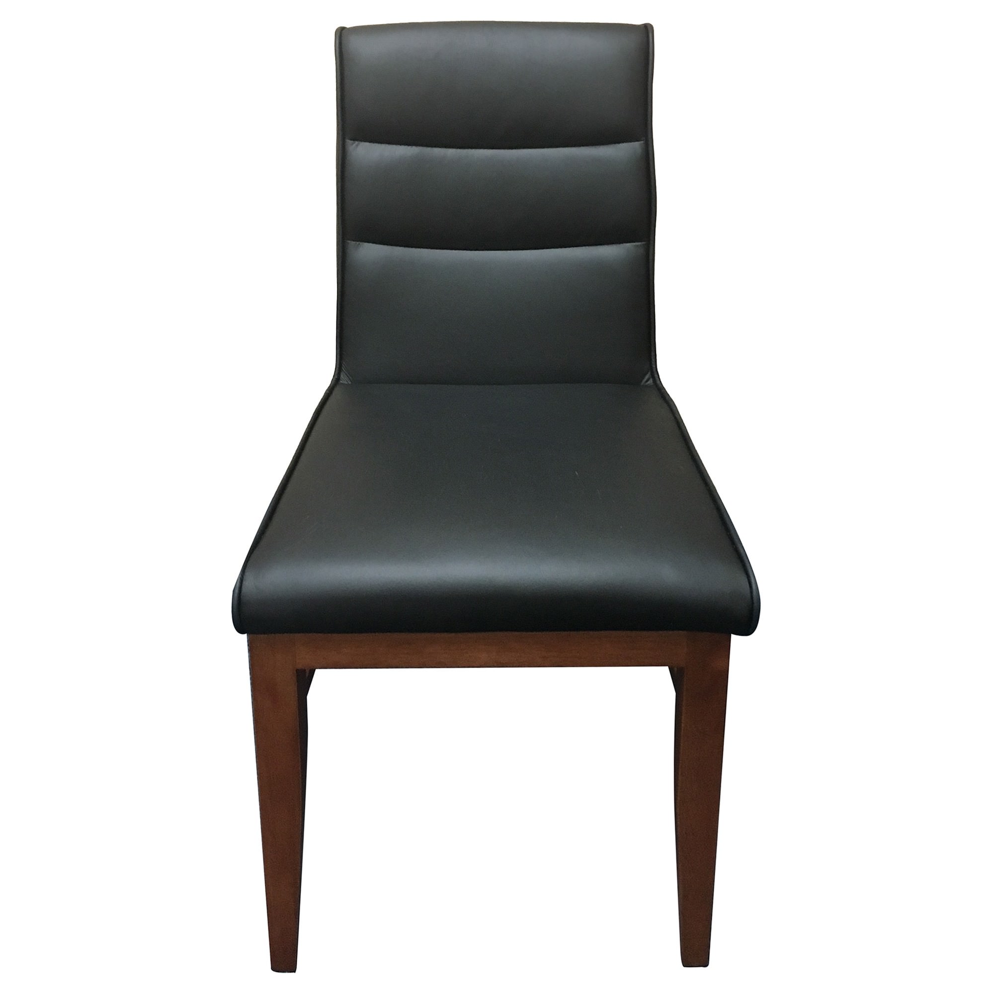Boss Leather Dining Chair, Black / Blackwood