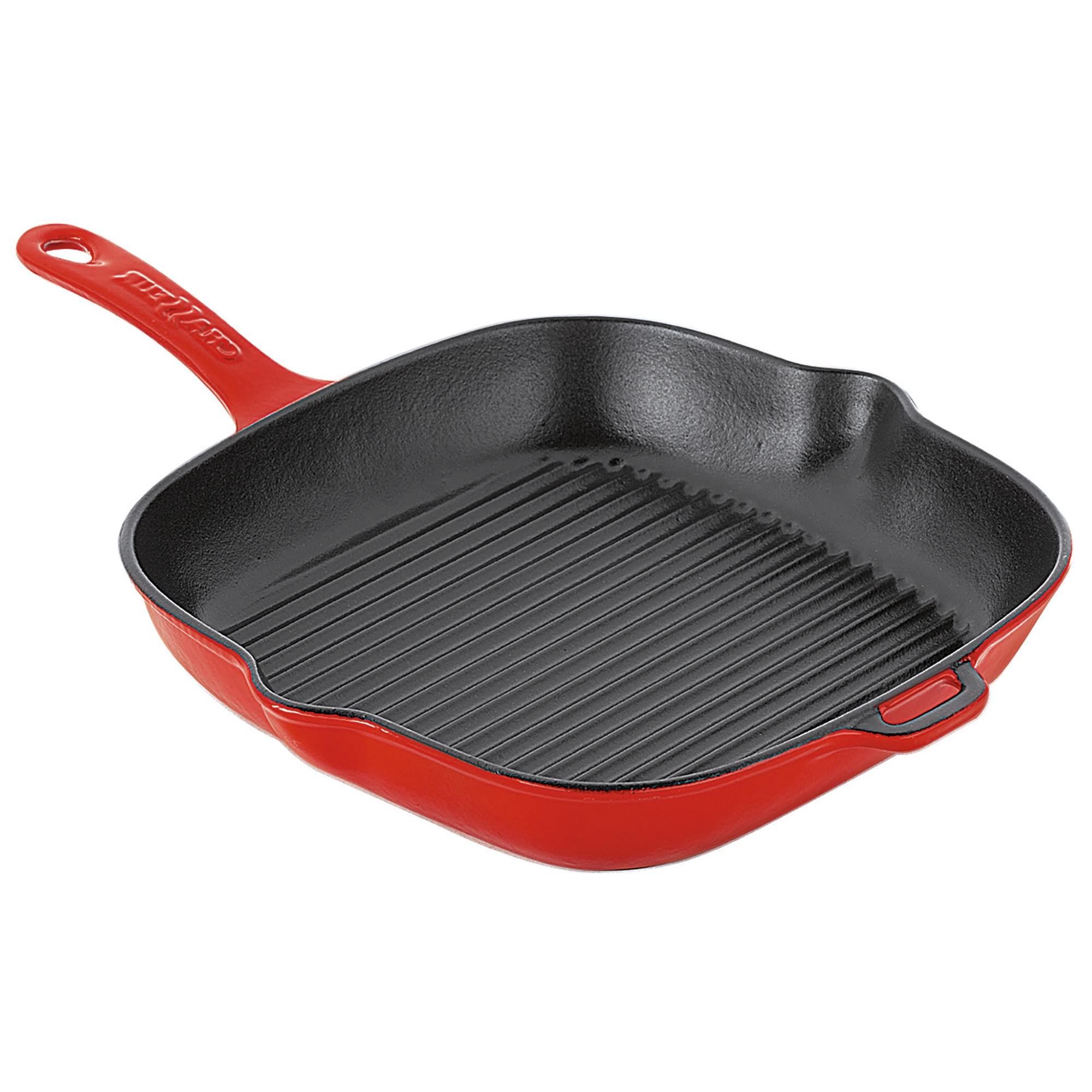 Chasseur Cast Iron 25cm Square Grill Pan Inferno Red