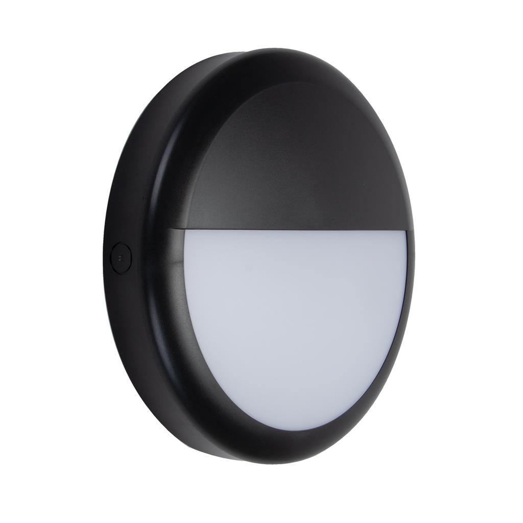 Versa IP65 Exterior LED Bunker Wall Light, Eyelid, Black