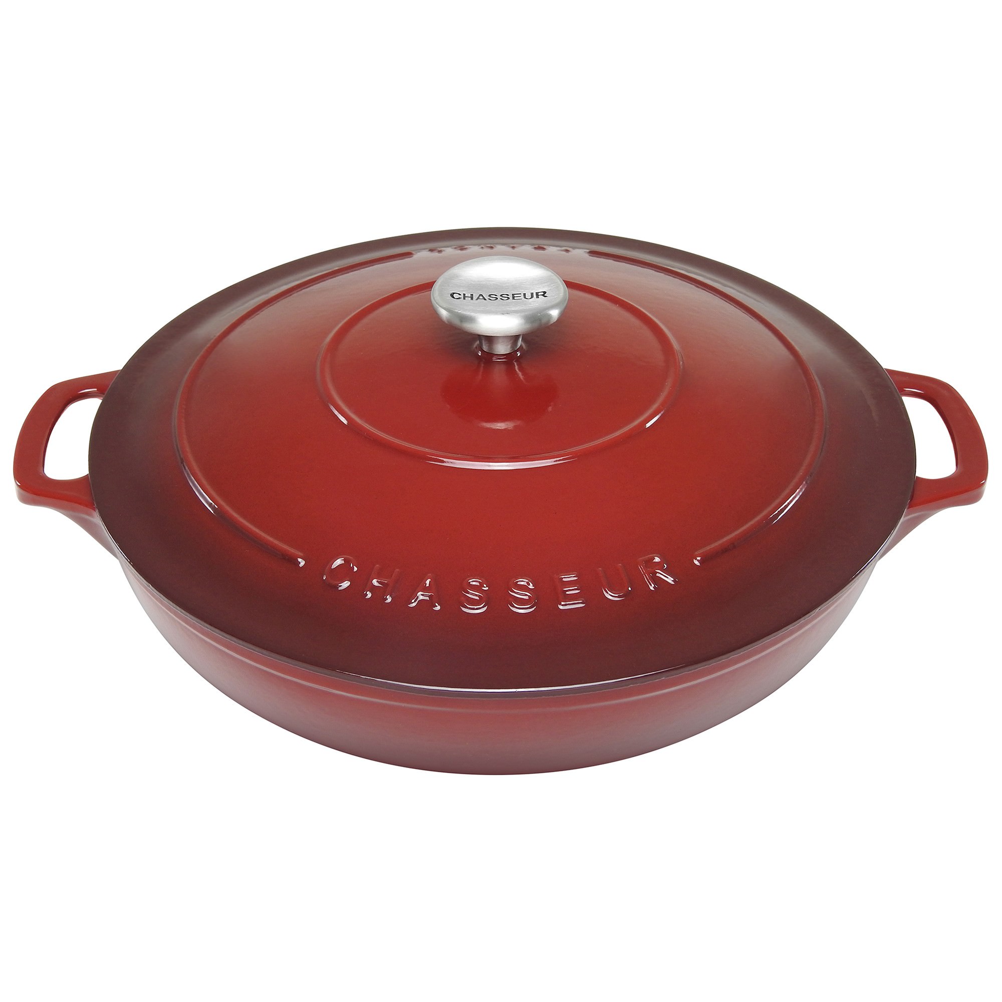 Chasseur Cast Iron Round Casserole, 30cm, Bordeaux