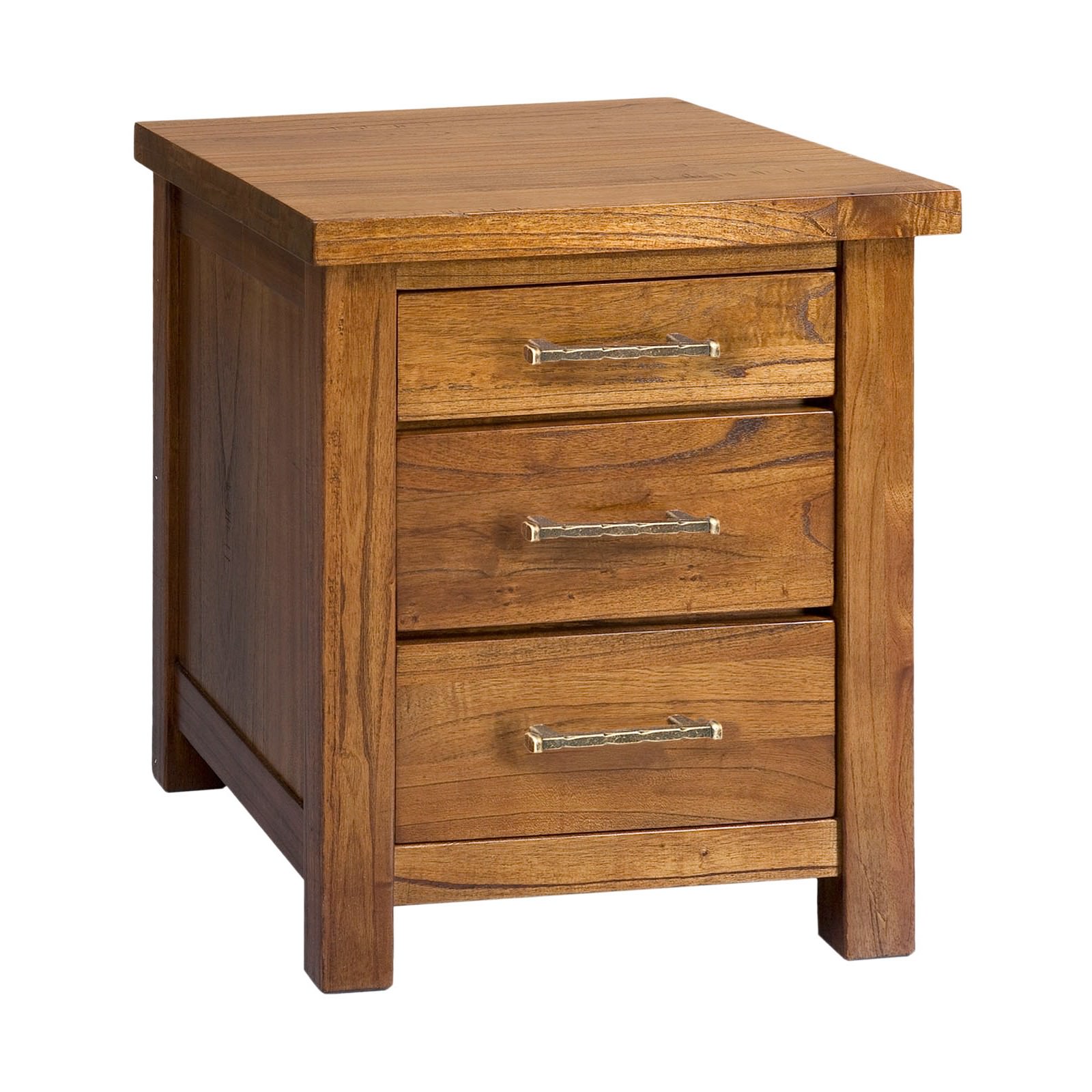 Montana Hardwood Timber 3 Drawer Bedside Table