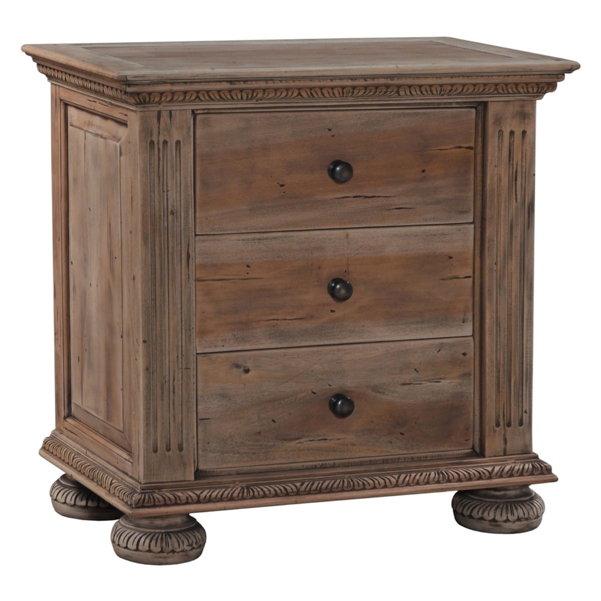 Christy Solid Mahogany Timber 3 Drawer Bedside Table