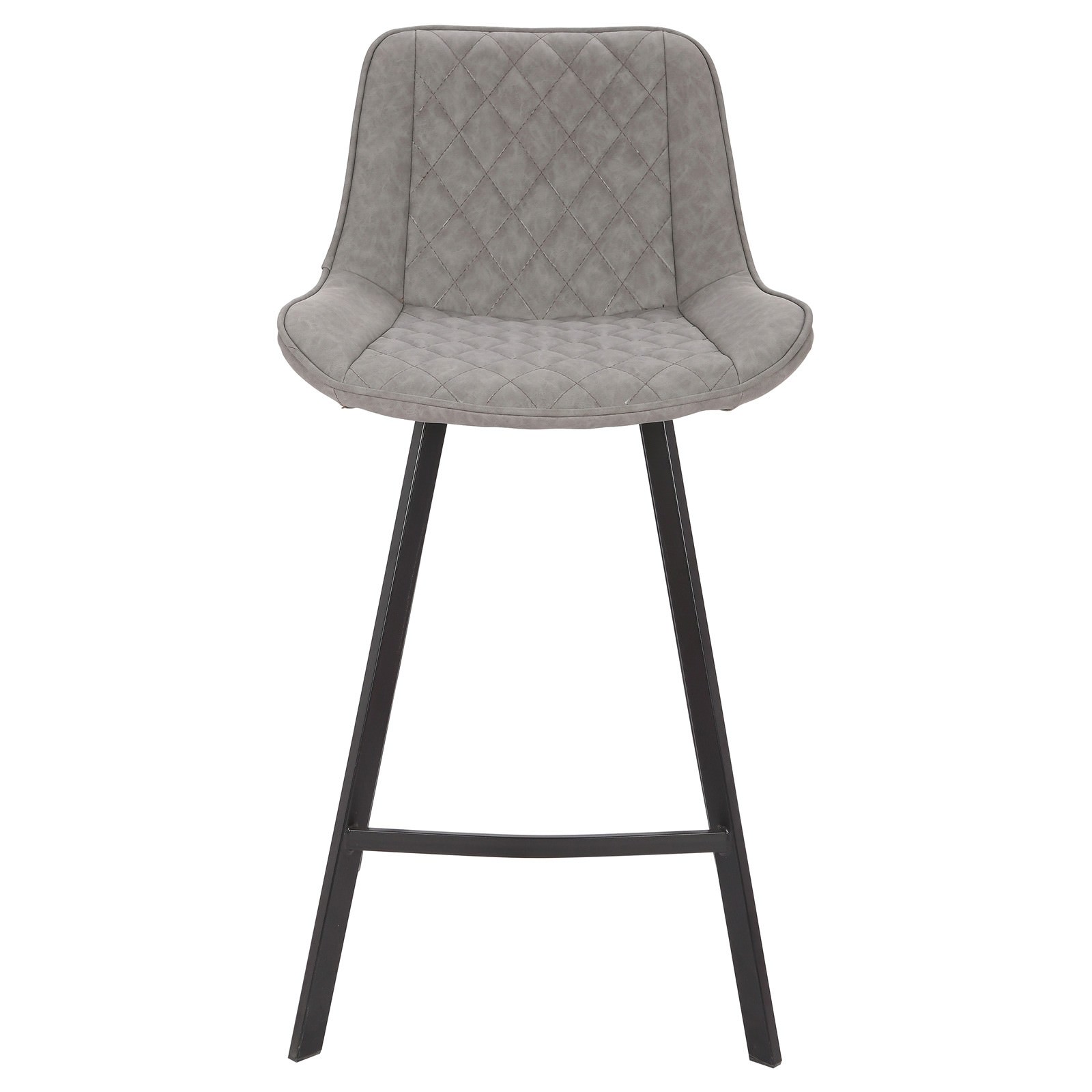 Bordeaux Commercial Grade Faux Leather Counter Stool, Grey