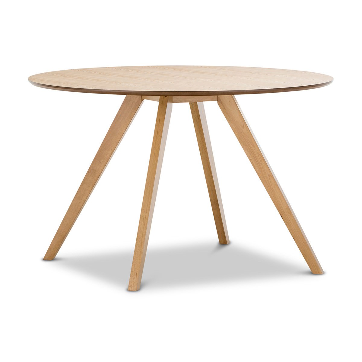Milari Wooden Round Dining Table, 120cm, Light Oak