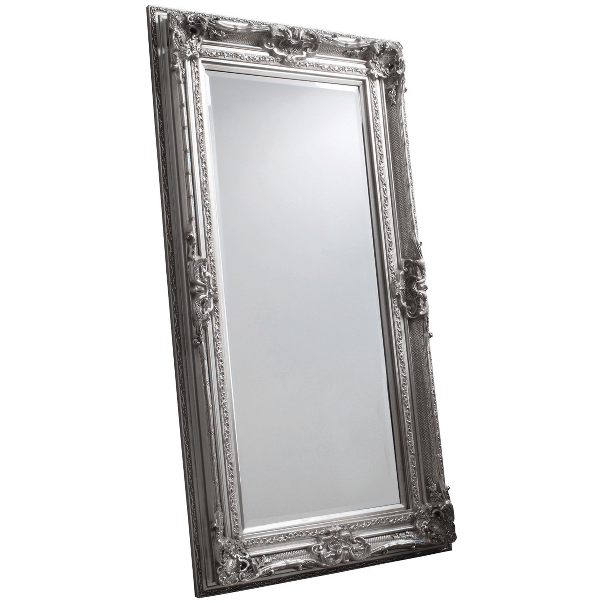 Violet Baroque Floor Mirror, 185cm, Silver