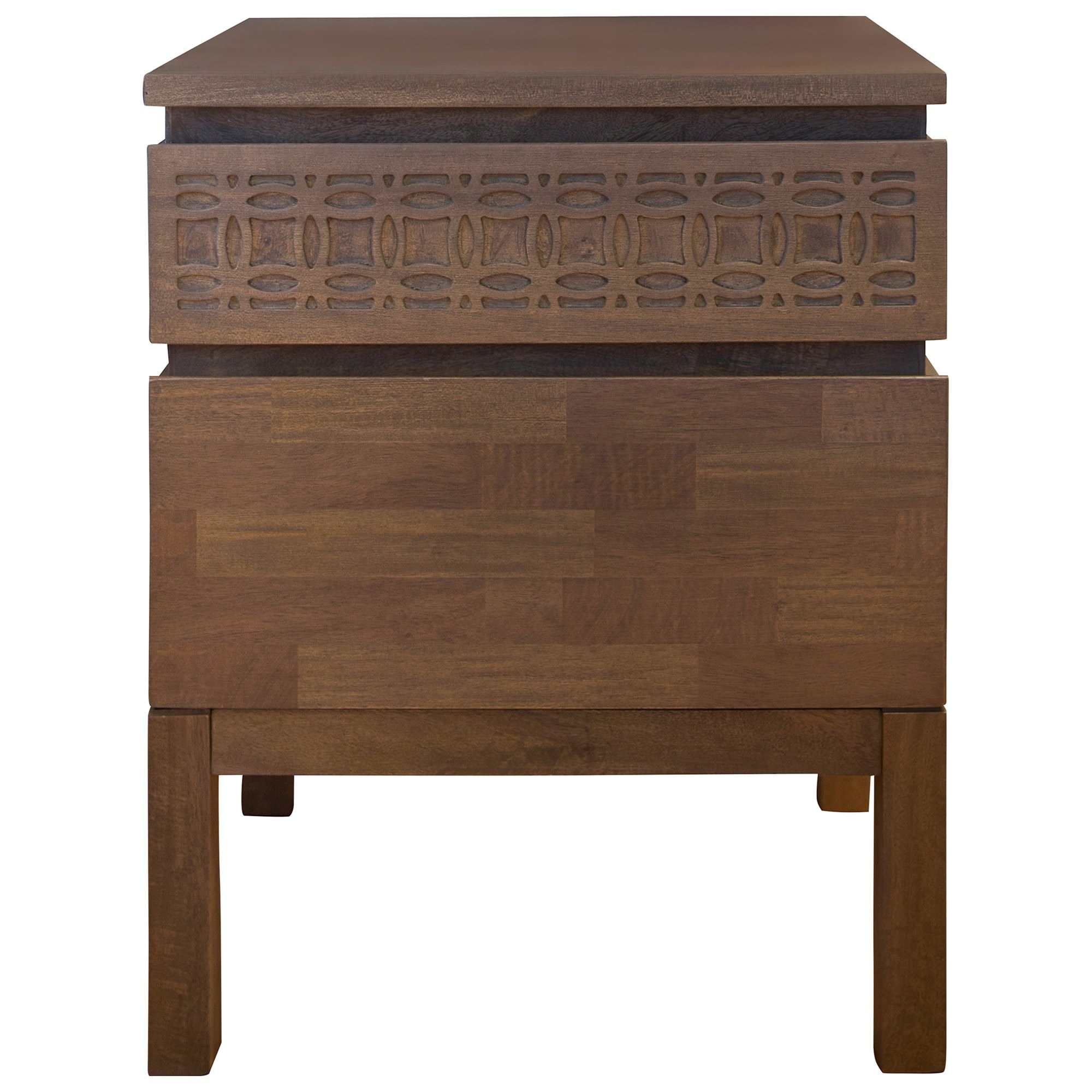 Boho Mango Wood 2 Drawer Bedside Table