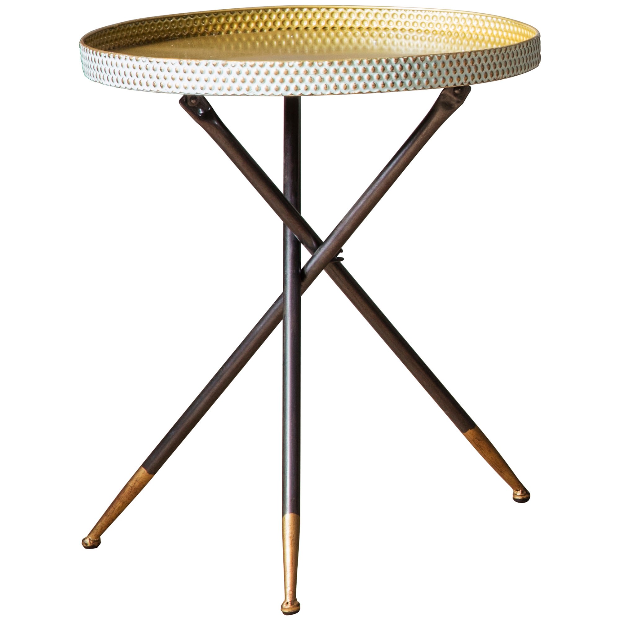 Elroy Tray Top Metal Tripod Side Table