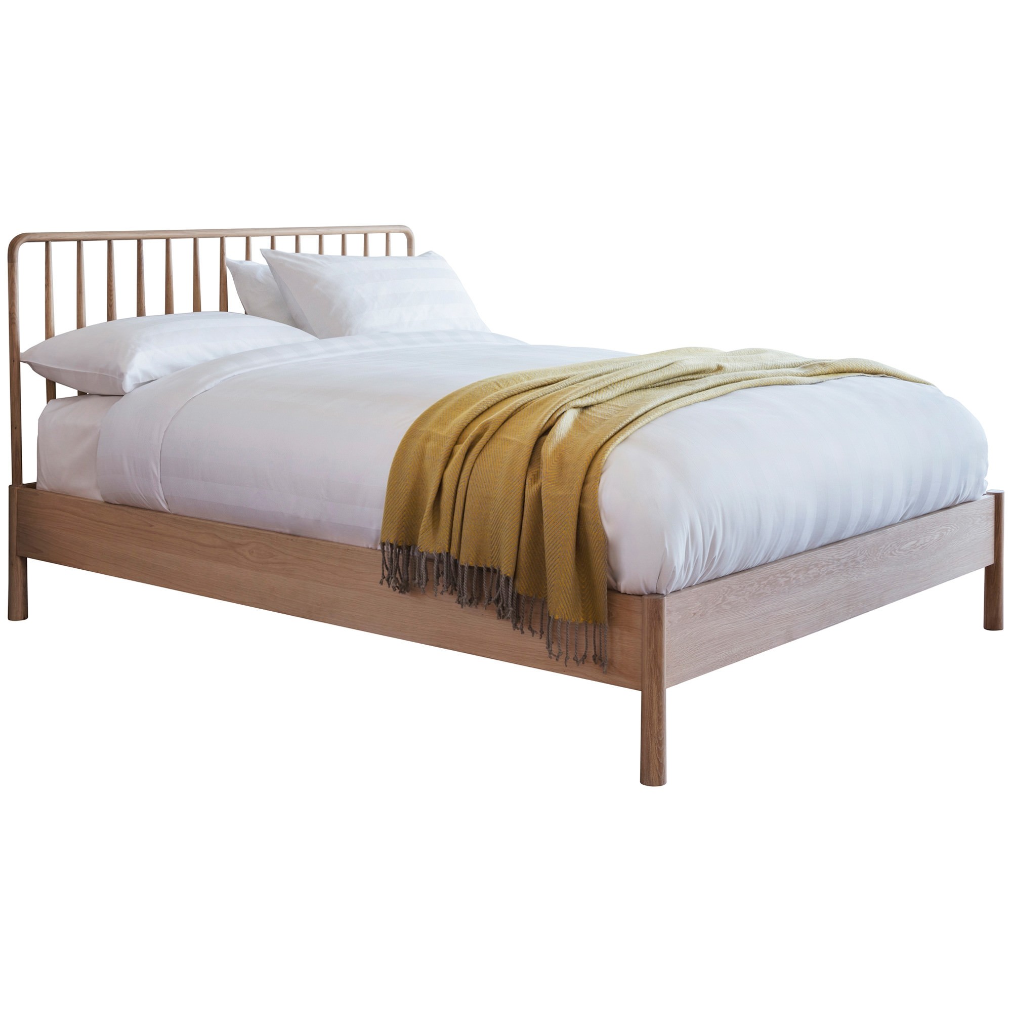 Willem Oak Timber Spindle Bed, Queen