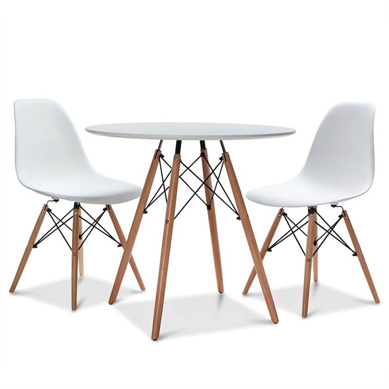 Replica Eames DSW 80cm Round Dining Table with Timber Legs ...