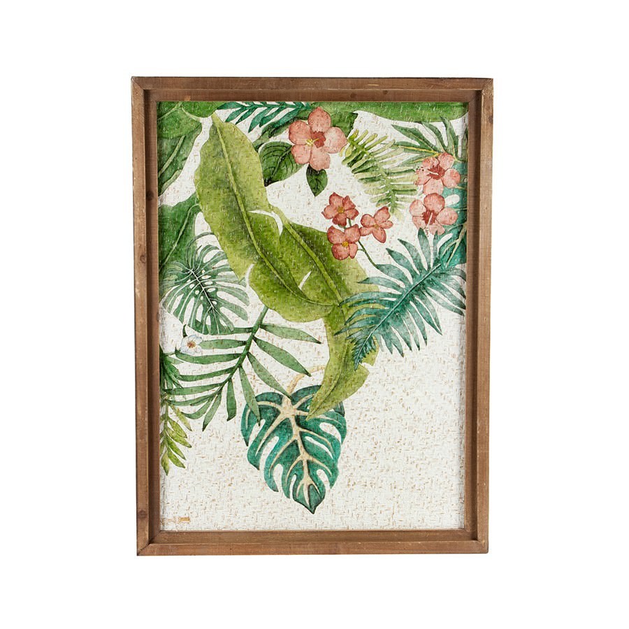 Tropical Leaves Framed Metal Wall Art Print, No.2, 80cm