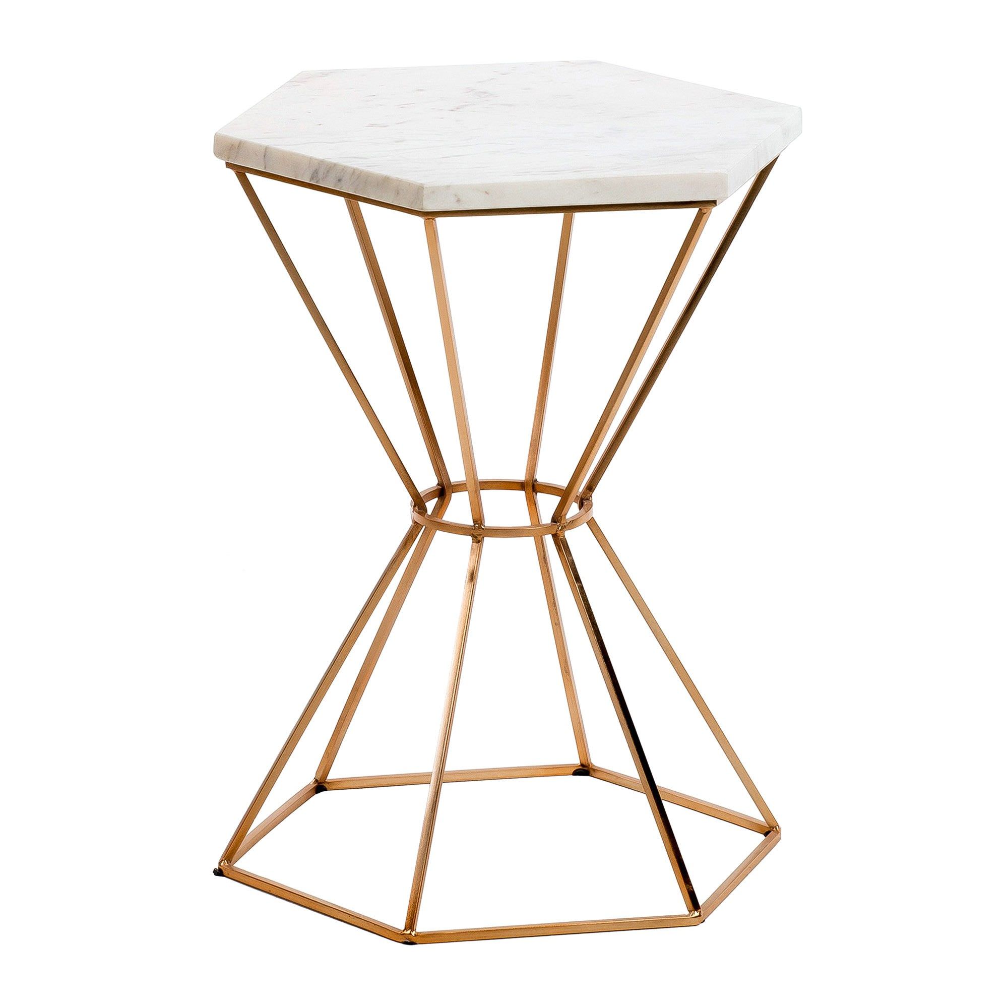 Kiora Marble Top Metal Side Table