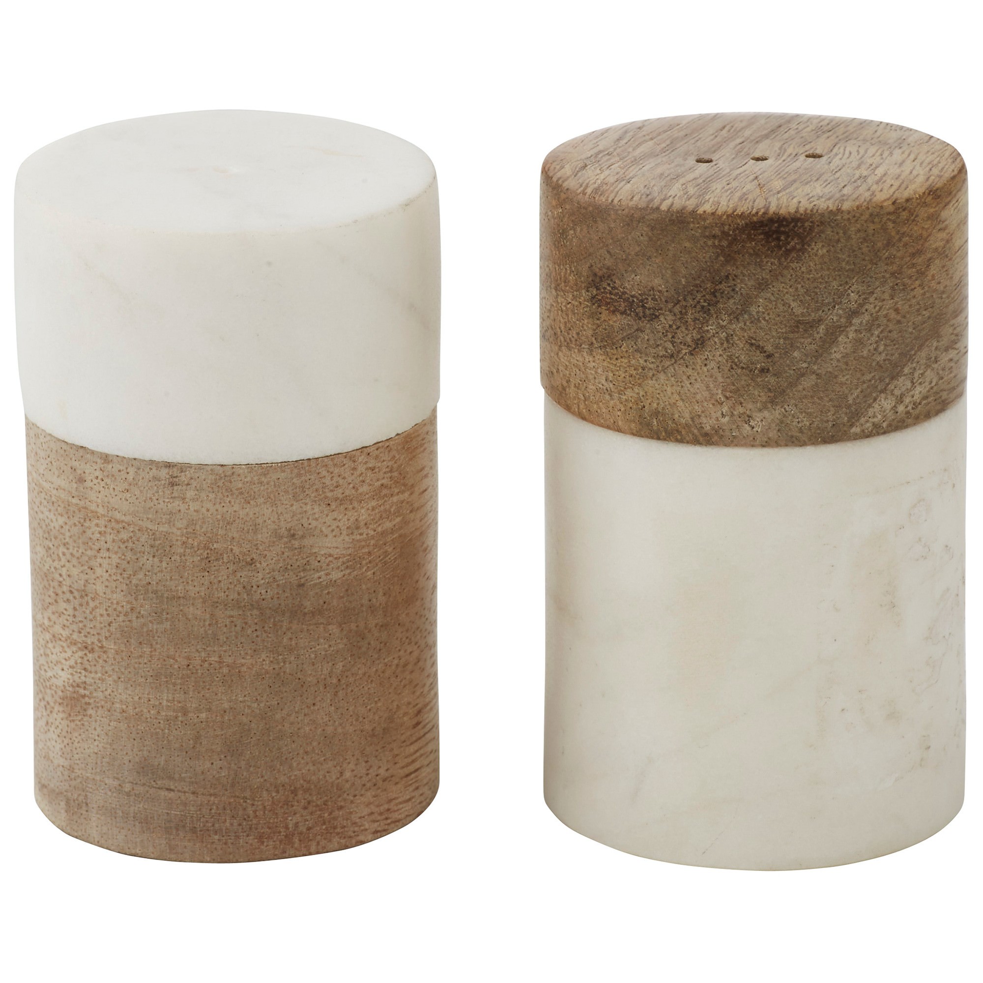 Eliot 2 Piece Marble & Mango Wood Salt & Pepper Shaker Set