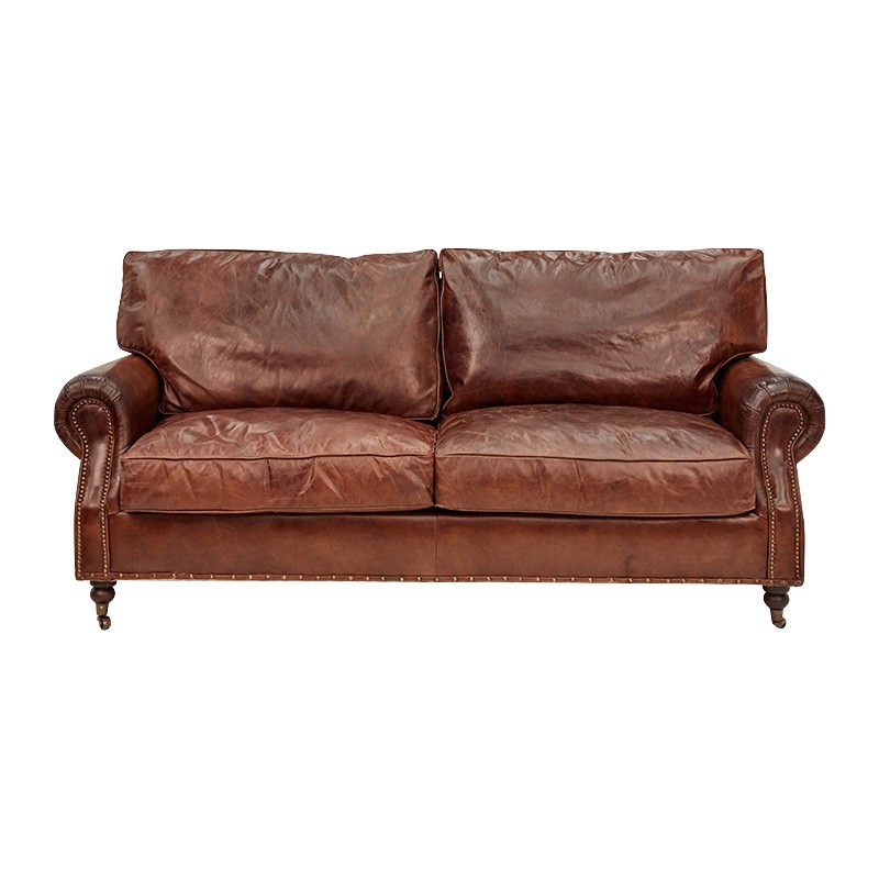 Jesmond Aged Leather Sofa 3 Seater
