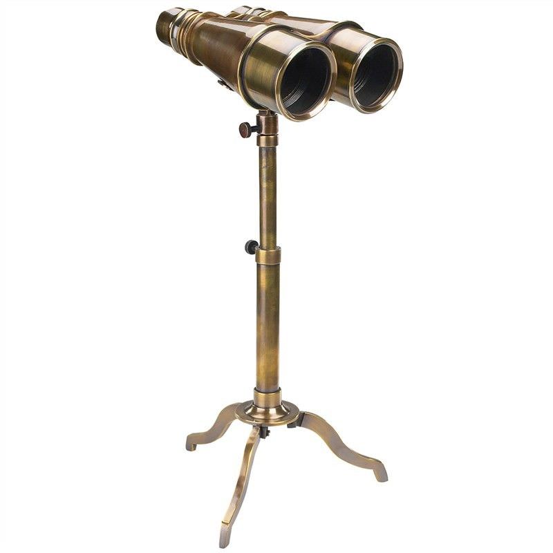 Victorian Solid Brass Binoculars with Tripod Stand