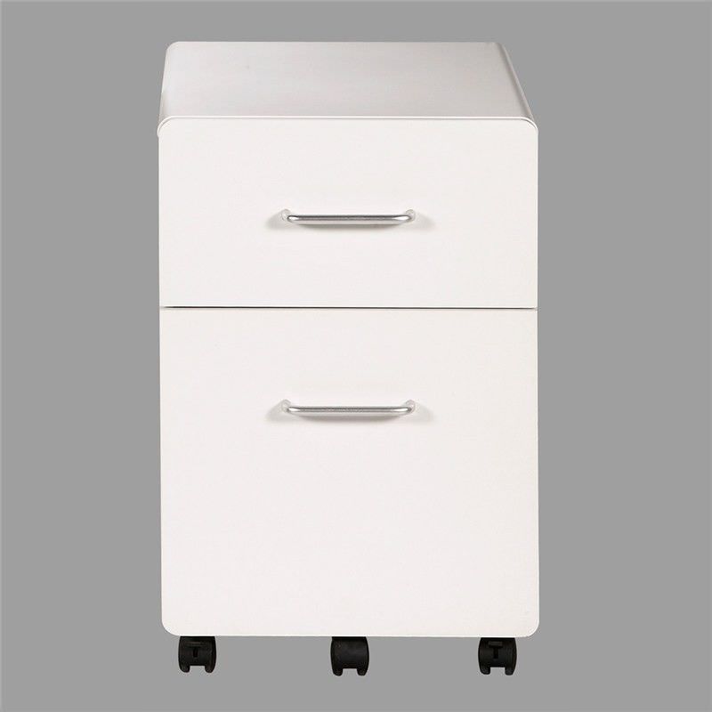 Aspen Matte White 2 Drawer File Cabinet