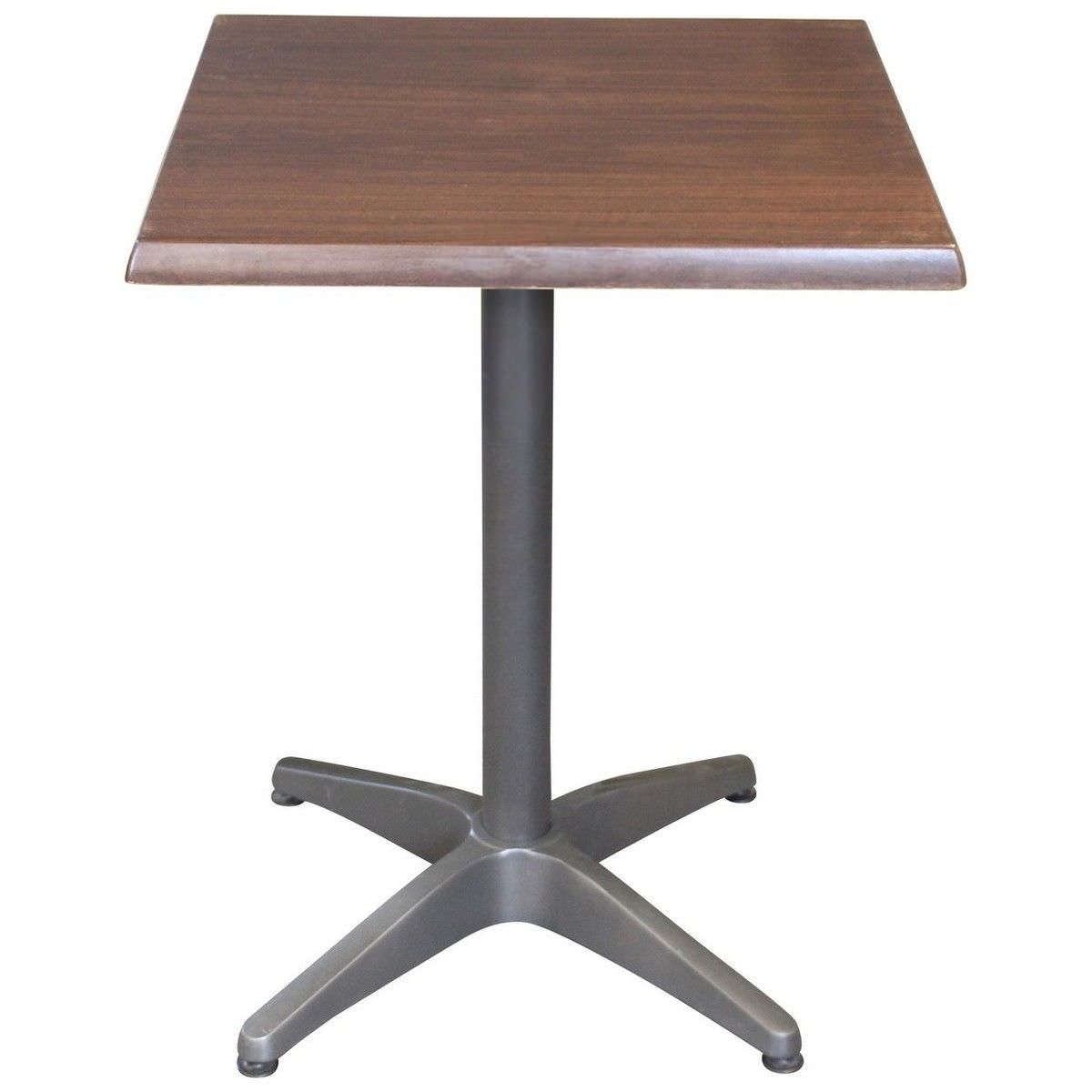 Mestre Commercial Grade Square Dining Table, 60cm, Dark Walnut / Anthracite