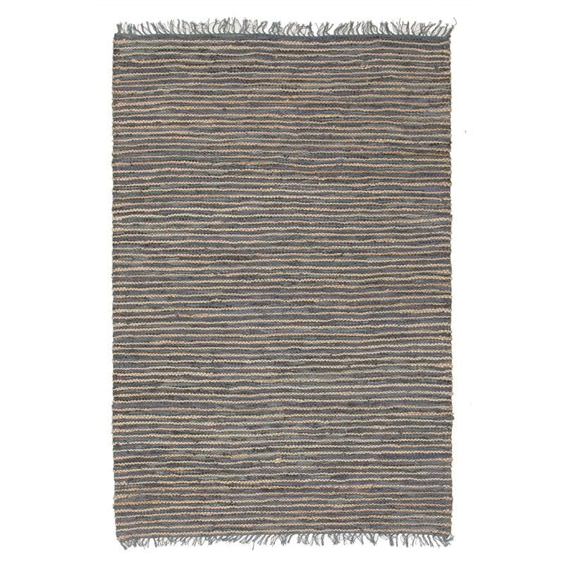 Bondi Leather & Jute Indoor/Outdoor Rug in Grey 270x180cm
