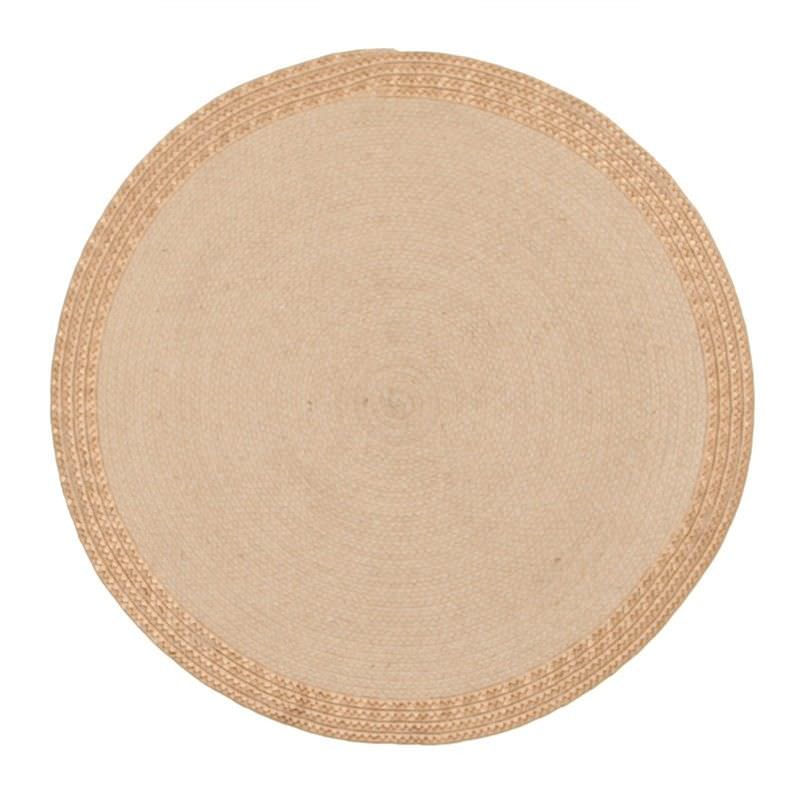 Milano Metallic Edge Hand Braided Jute Indoor/Outdoor 120cm Round Rug