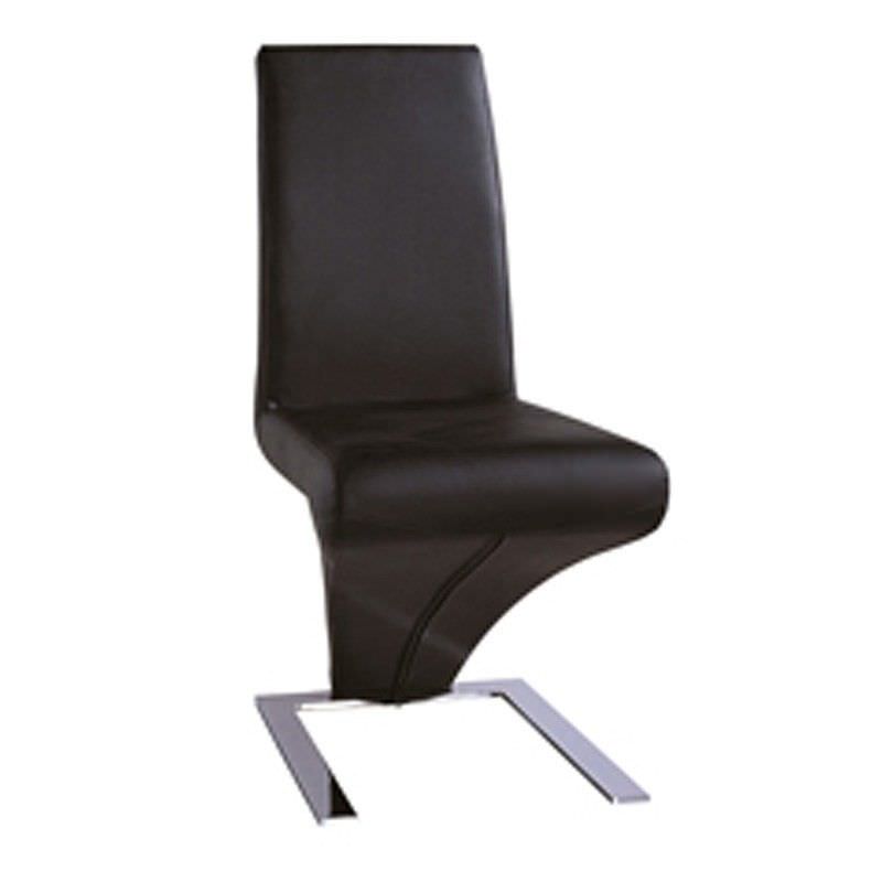 Kuroki Z Shape PU Leather Dining Chair - Black