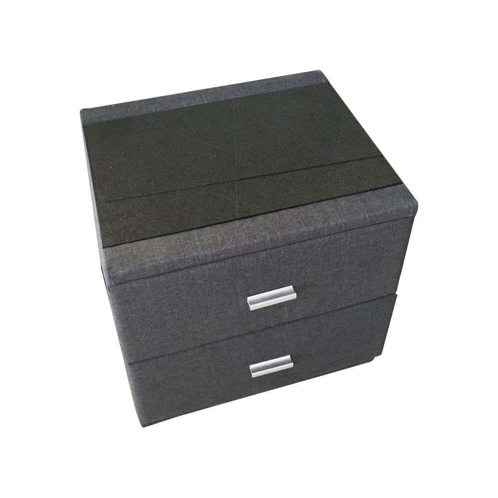 Fremont Fabric Bedside Table, Dark Grey