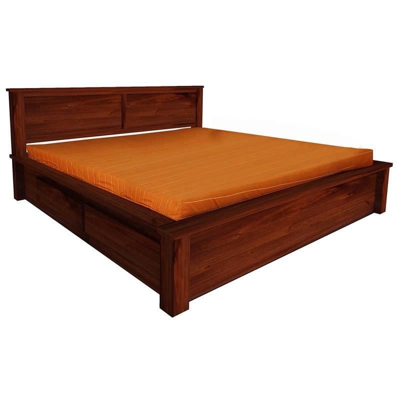 Amsterdam Solid Mahogany Timber Queen Bed with 4 Drawers ...