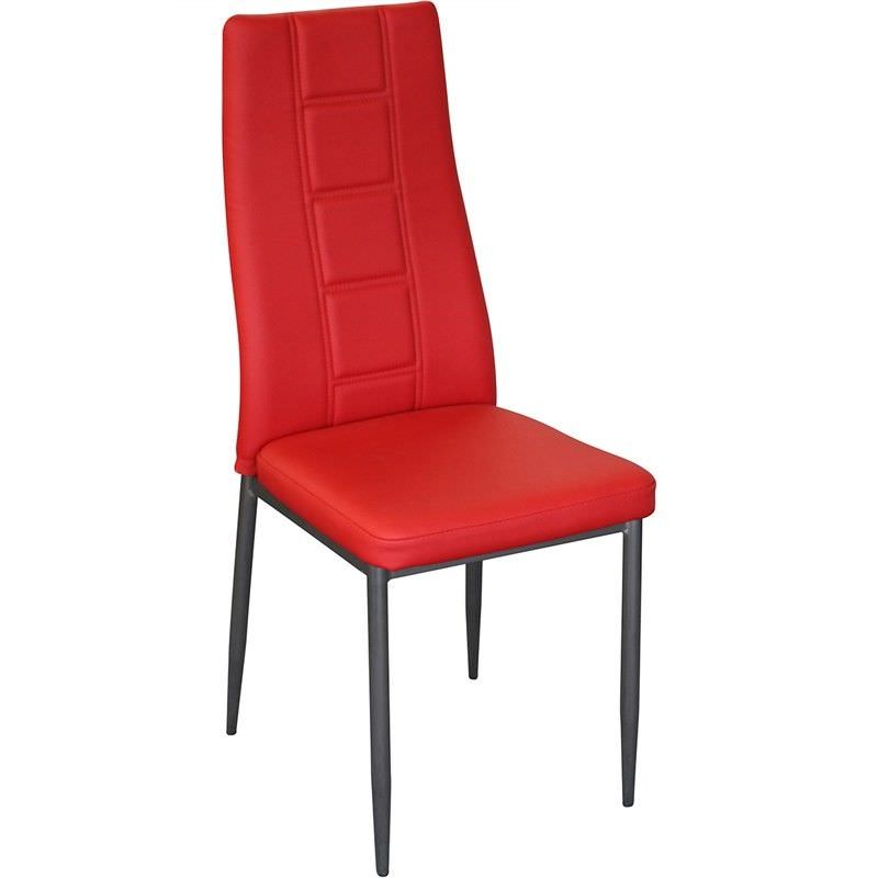 Neptune Faux Leather Upholstered Dining Chair - Red