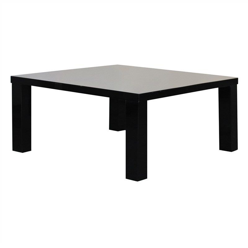 Whitney Wooden 90cm Square Coffee Table Gloss Black