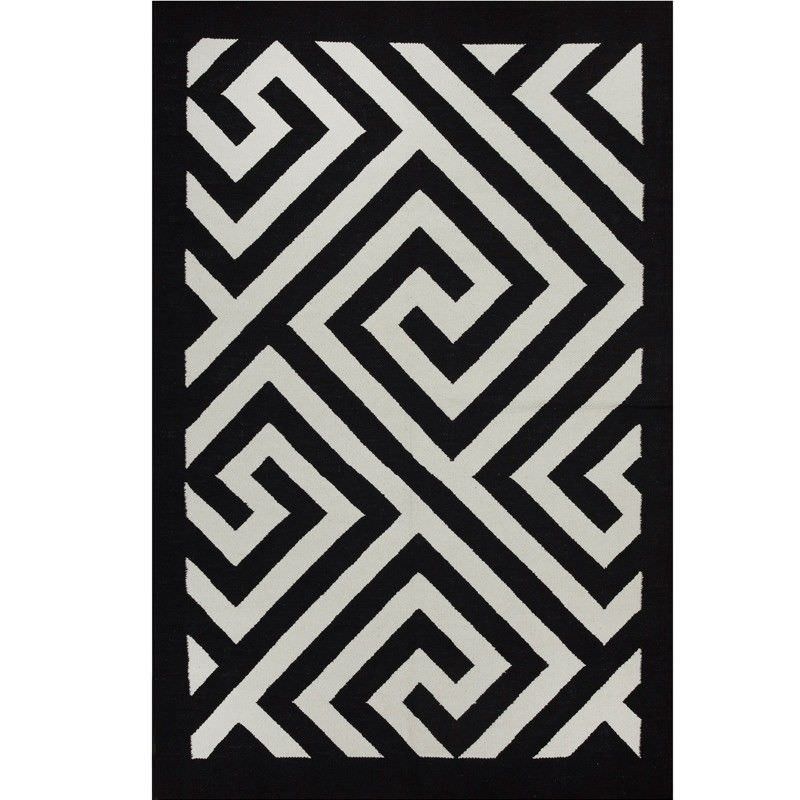 Broadway Cotton Rug in Black and White 120x180cm