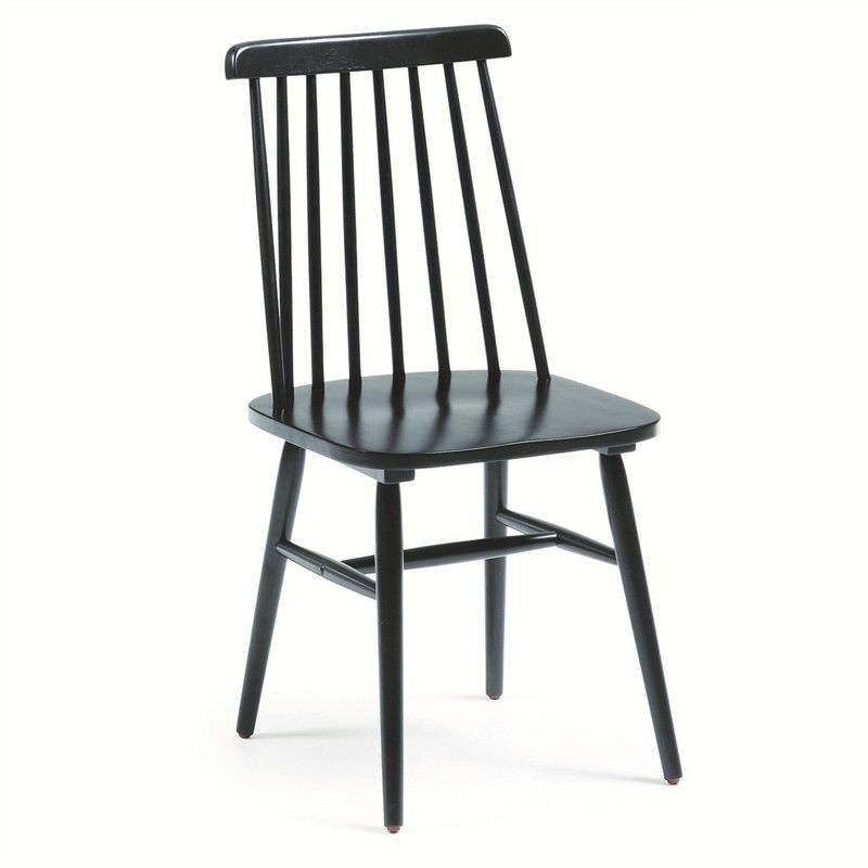 Tudor Solid Rubberwood Timber Dining Chairs, Black