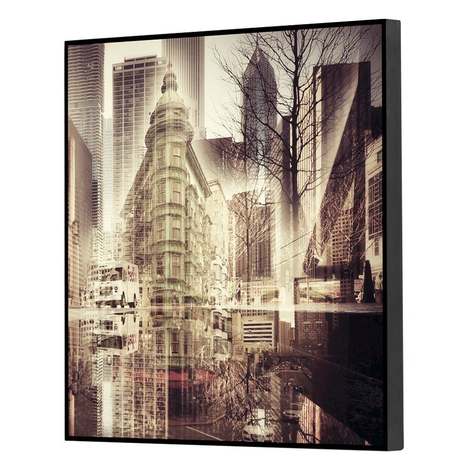 Urban Framed Crystal Wall Art Print Downtown 40cm