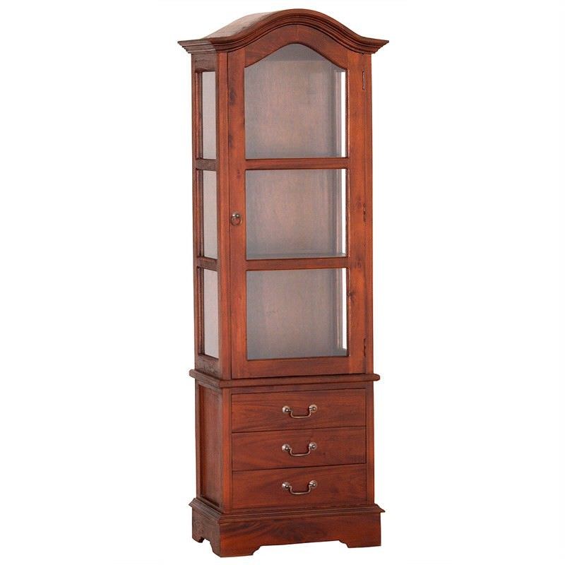 Corbett Solid Mahogany Timber Single Door 3 Drawer Display
