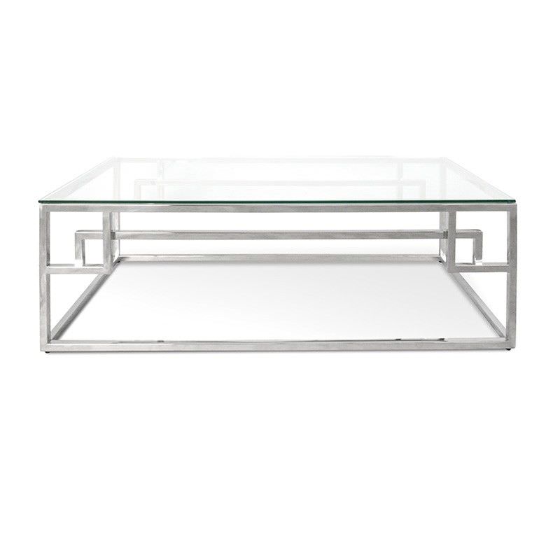 Mackerel Glass & Stainless Steel Coffee Table 120cm Silver