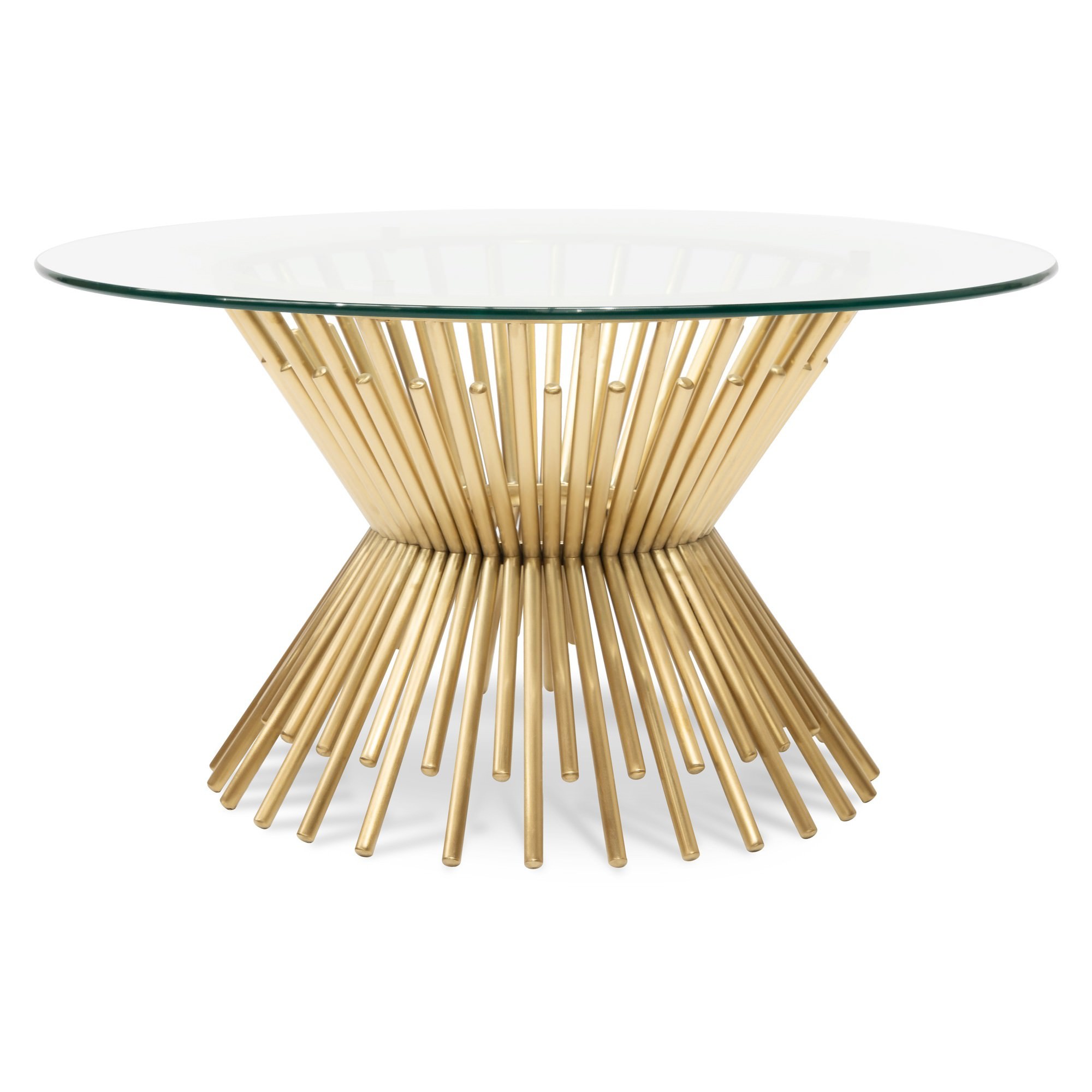 Kolora Glass Topped Metal Round Coffee Table, 90cm