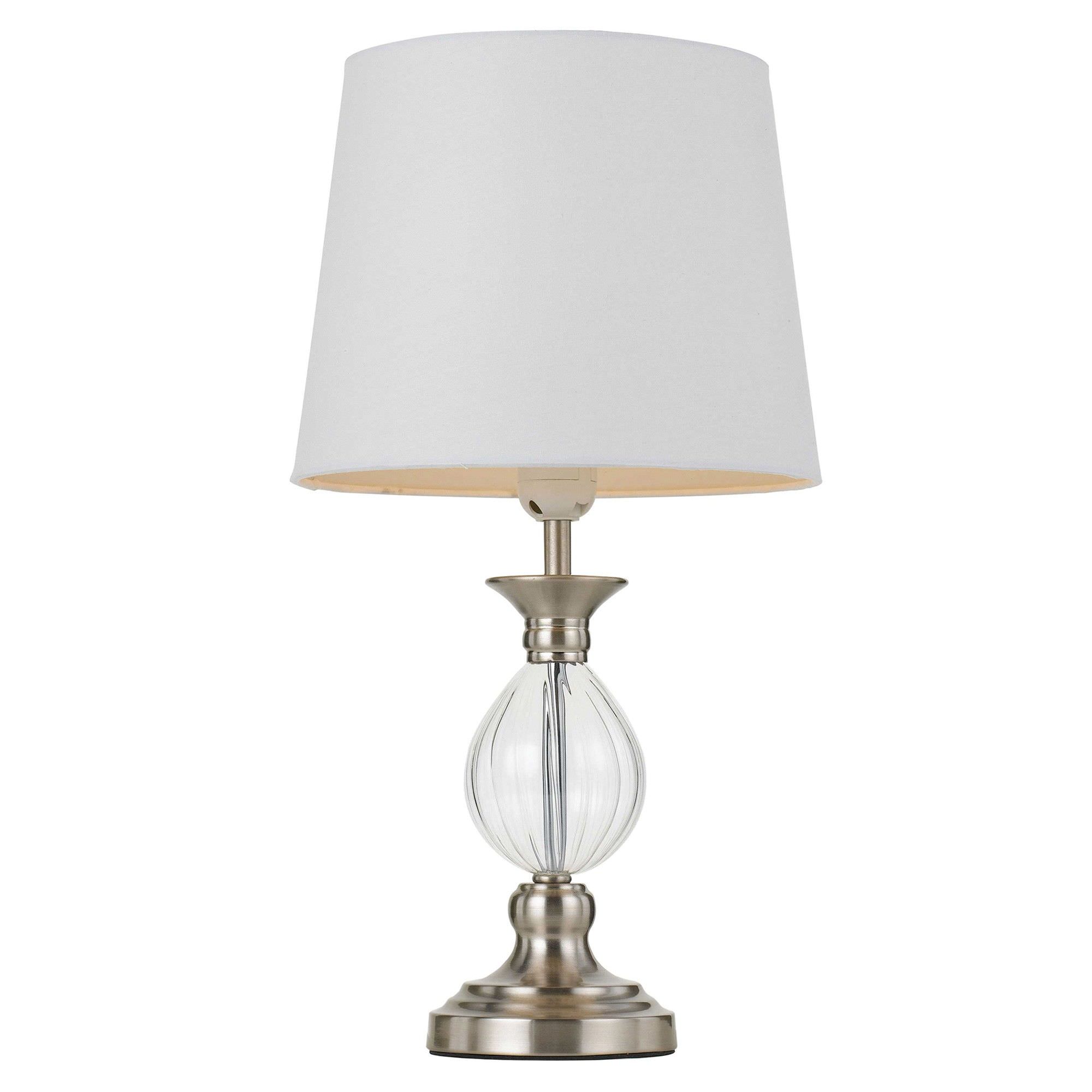 Crest Metal Glass Base Table Lamp Nickel