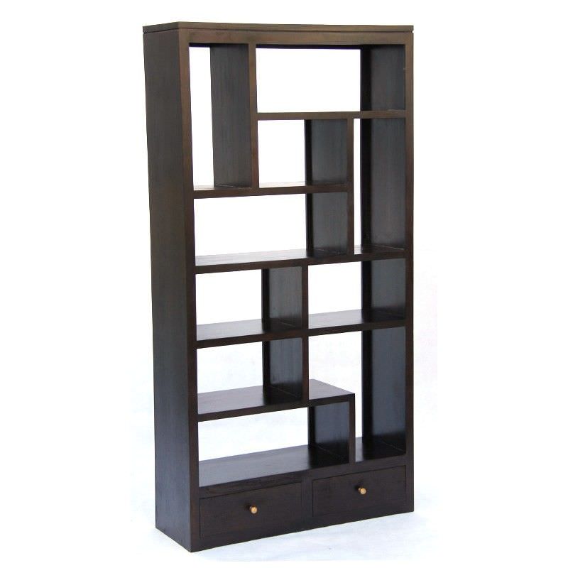 Pagama Solid Mahogany Timber Display Shelf / Room Divider with Drawers
