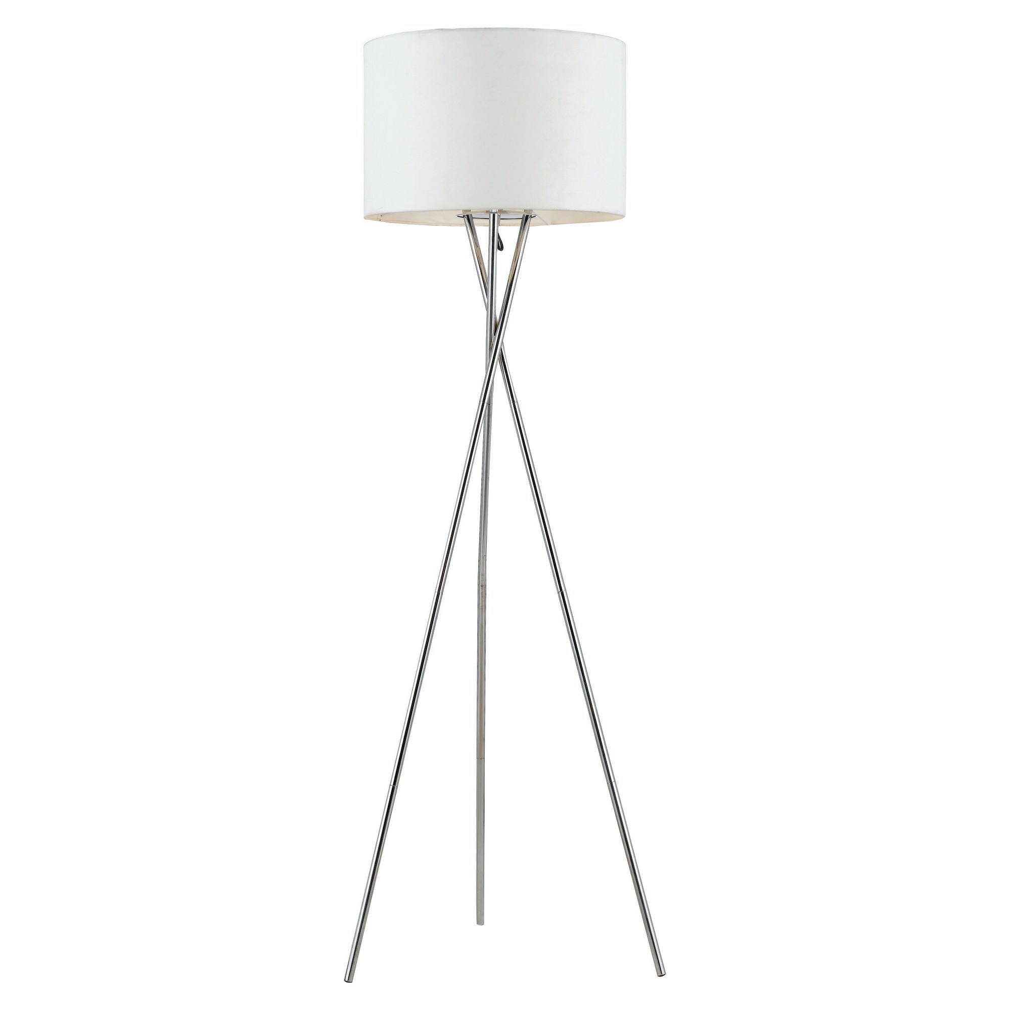 Denise Metal Tripod Floor Lamp Silver White