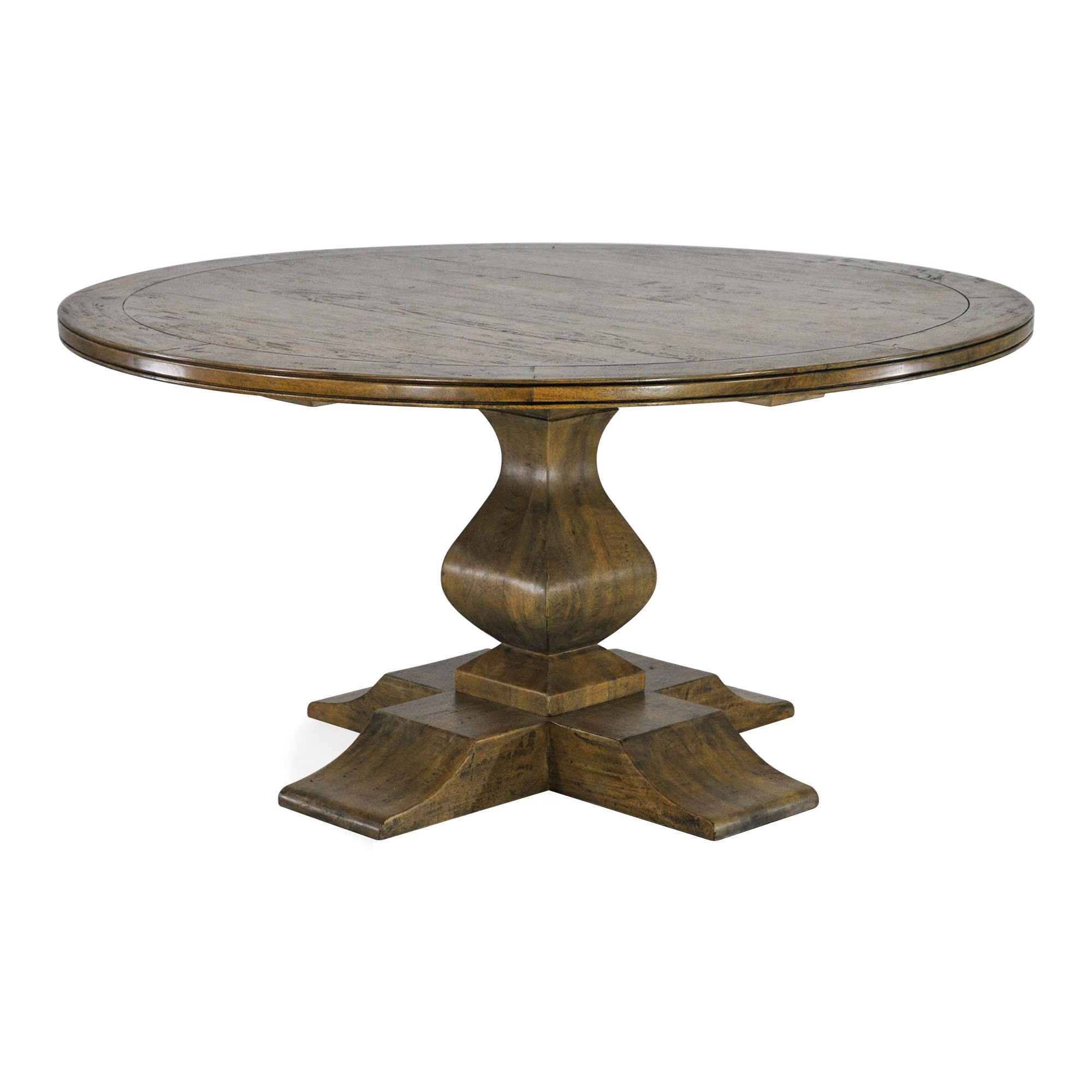 Orleans Mango Wood Round Pedestal Dining Table, 152cm