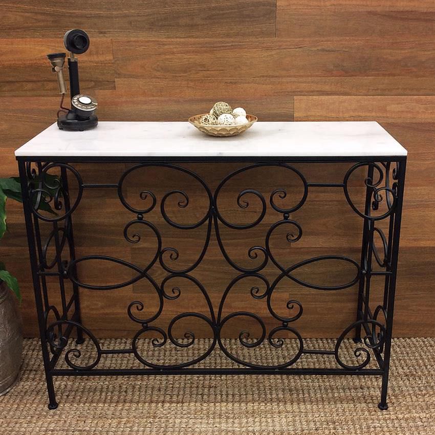 Camphill Marble Top Metal Console Table (850 x 850 Pixel)