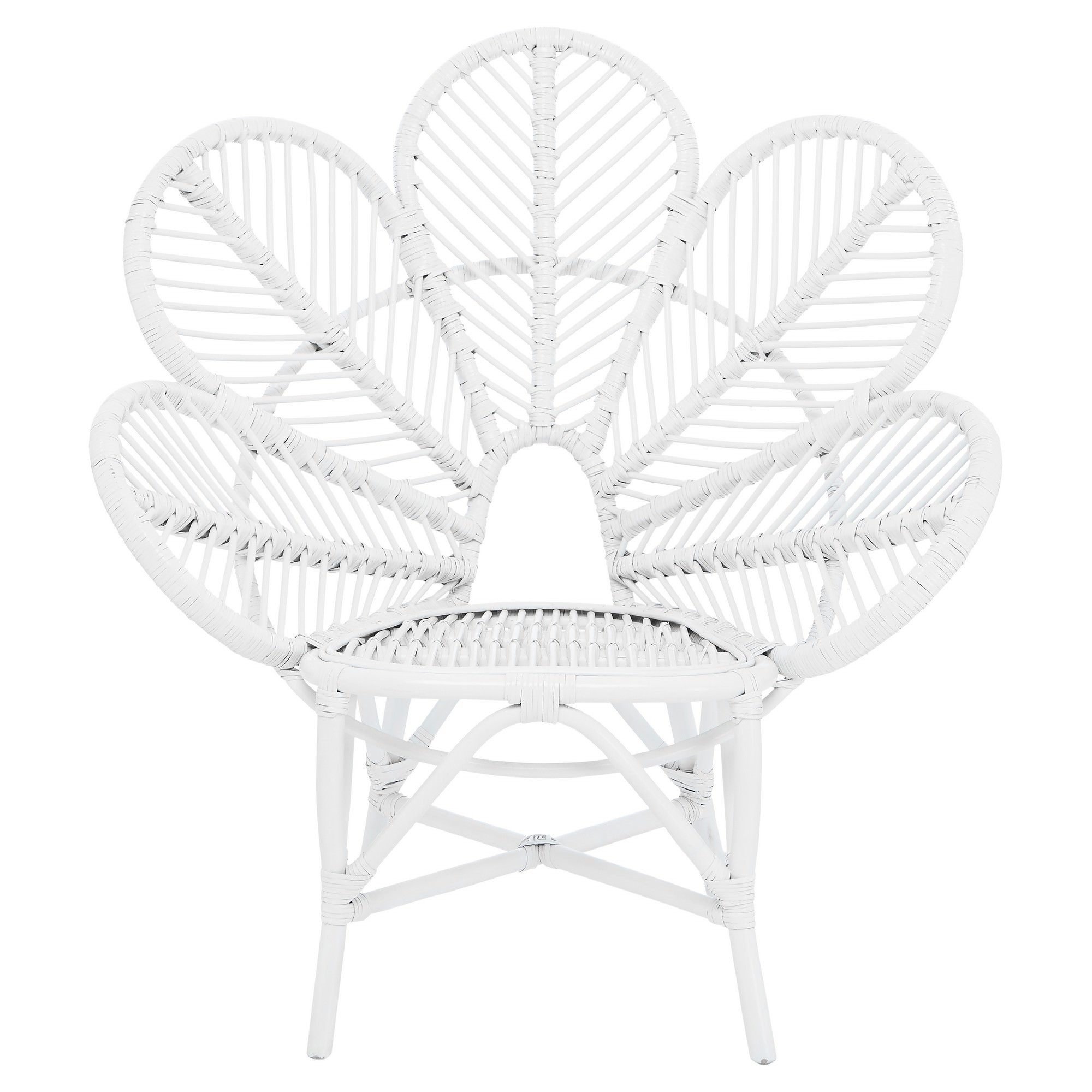 Kavalari Rattan Flower Chair, White