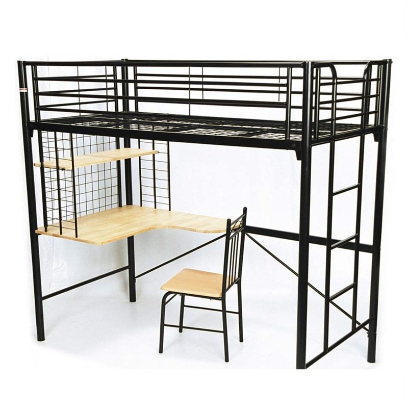 single loft bed with desk