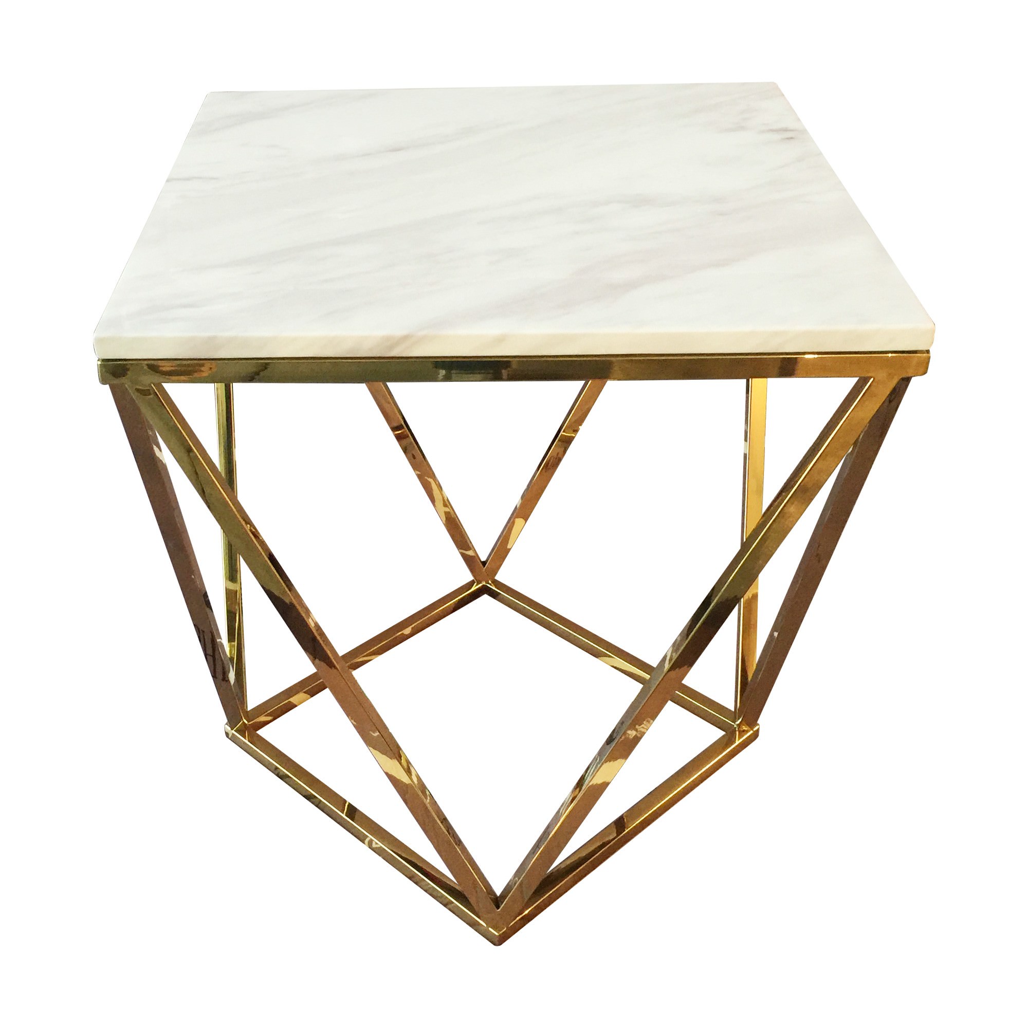 Philip Marble Topped Metal Square Coffee Table, 91cm
