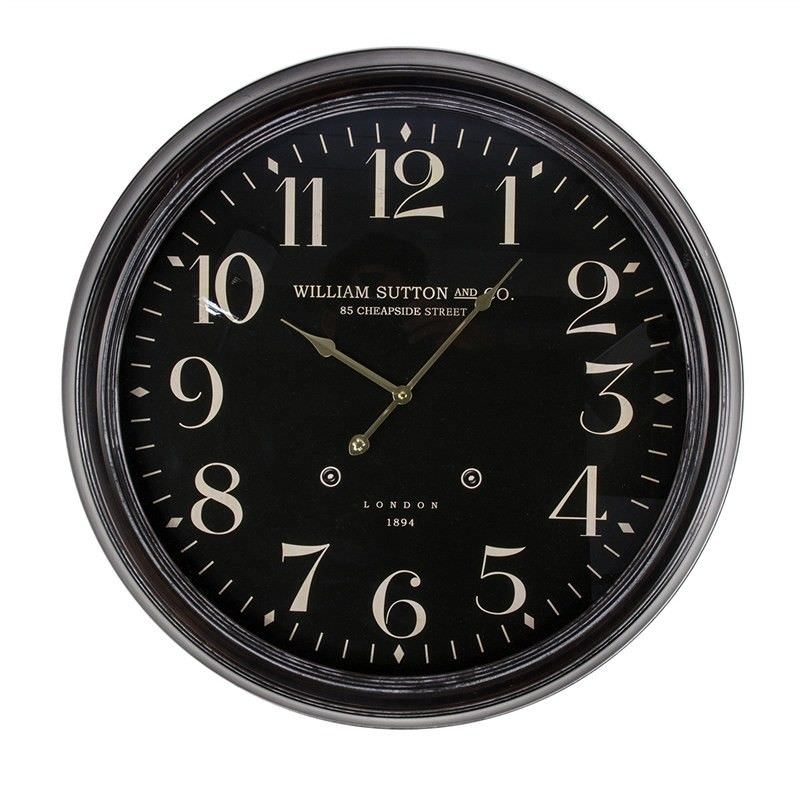Black William Sutton London Iron Wall Clock