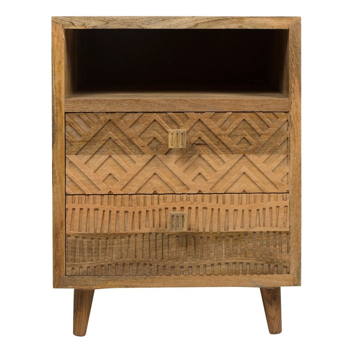 Ashanti Mango Wood 2 Drawer Bedside Table