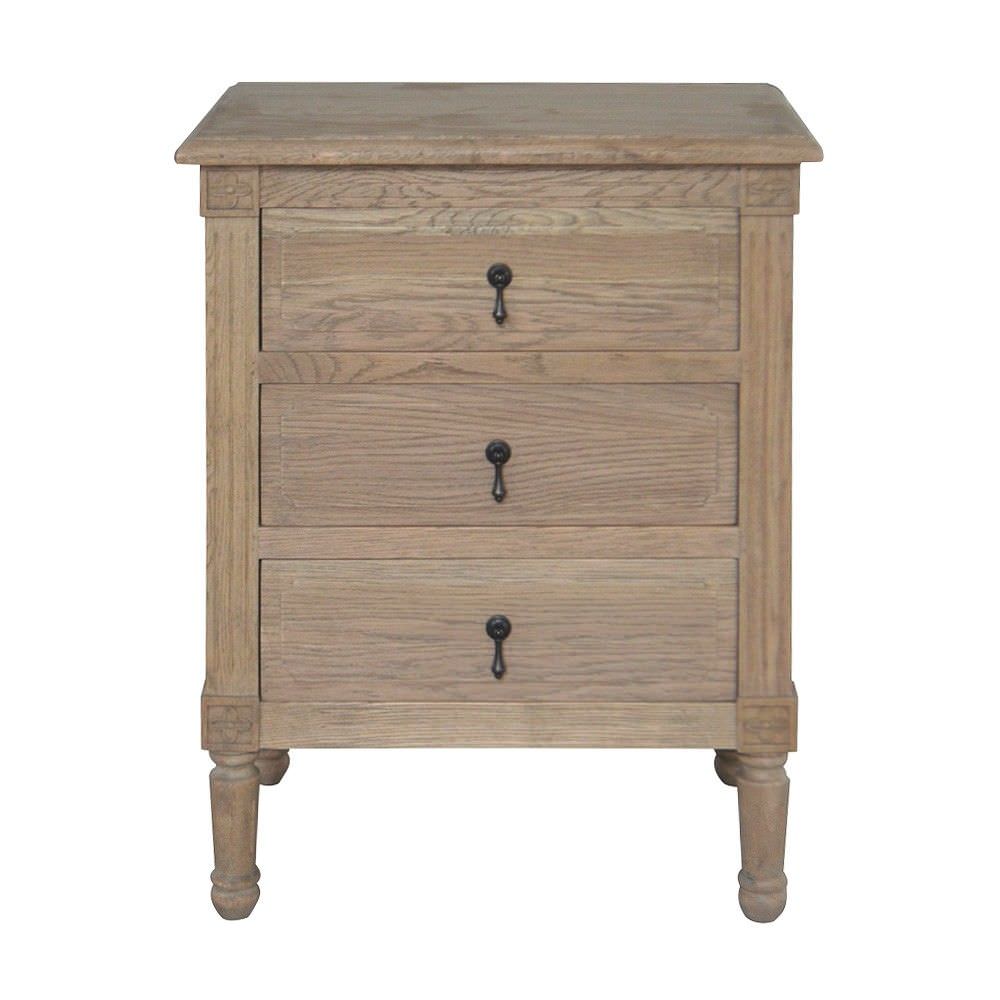 Flinders Oak Timber Bedside Table, Small, Weathered Oak