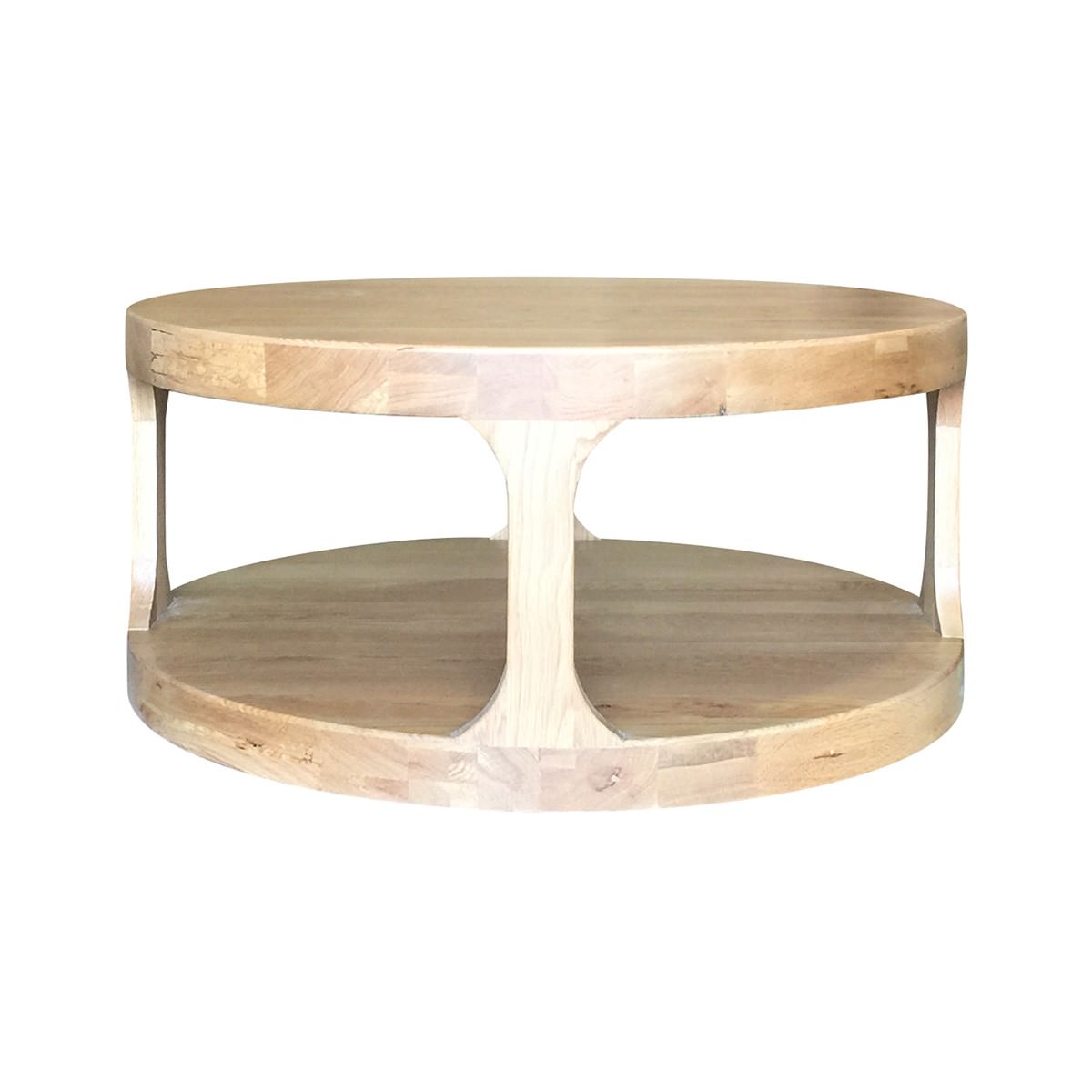 Frans Oak Timber Round Coffee Table, 92cm, Natural Oak