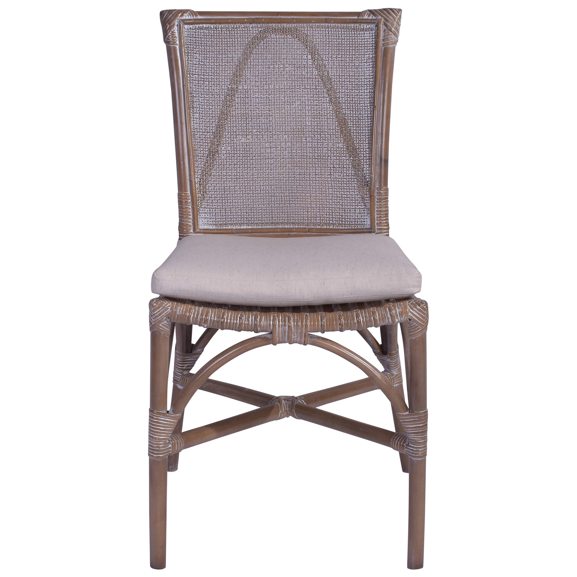 Wendell Rattan Dining Chair, Grey Wash