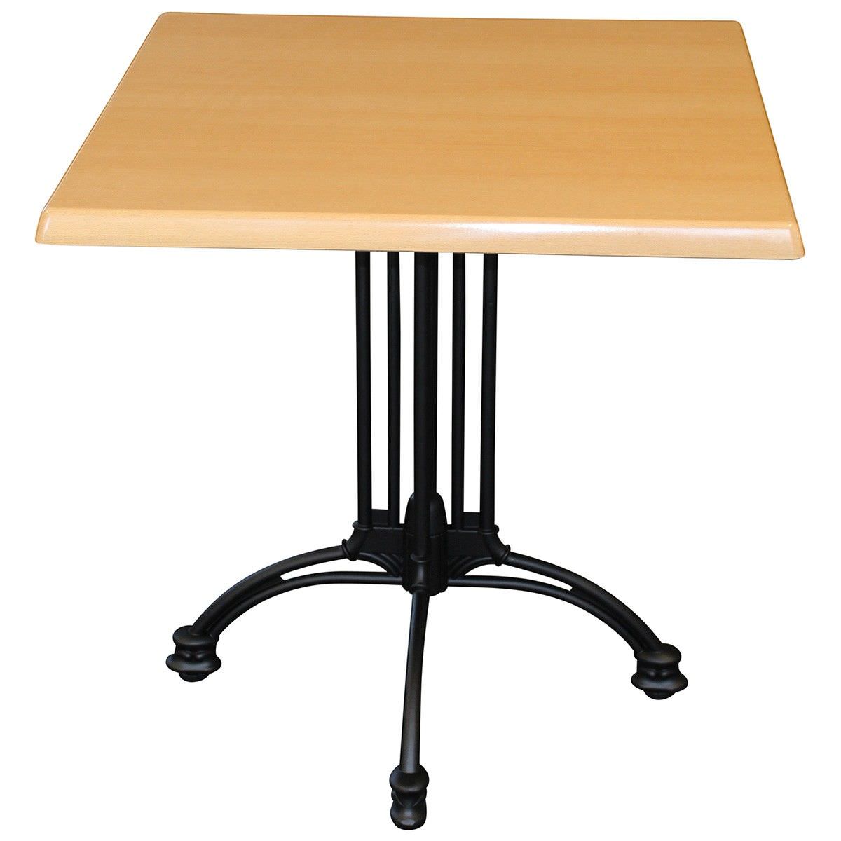 Trieste Commercial Grade Square Dining Table, 60cm, Beech / Black