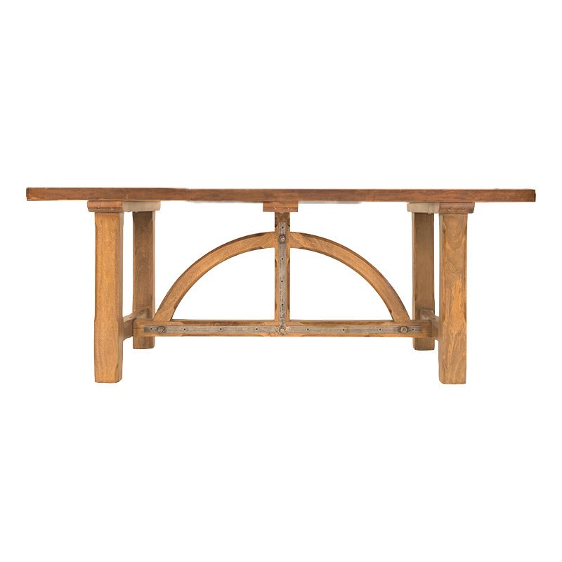 Bernard Copper Topped Mango Wood Timber Trestle Dining ...
